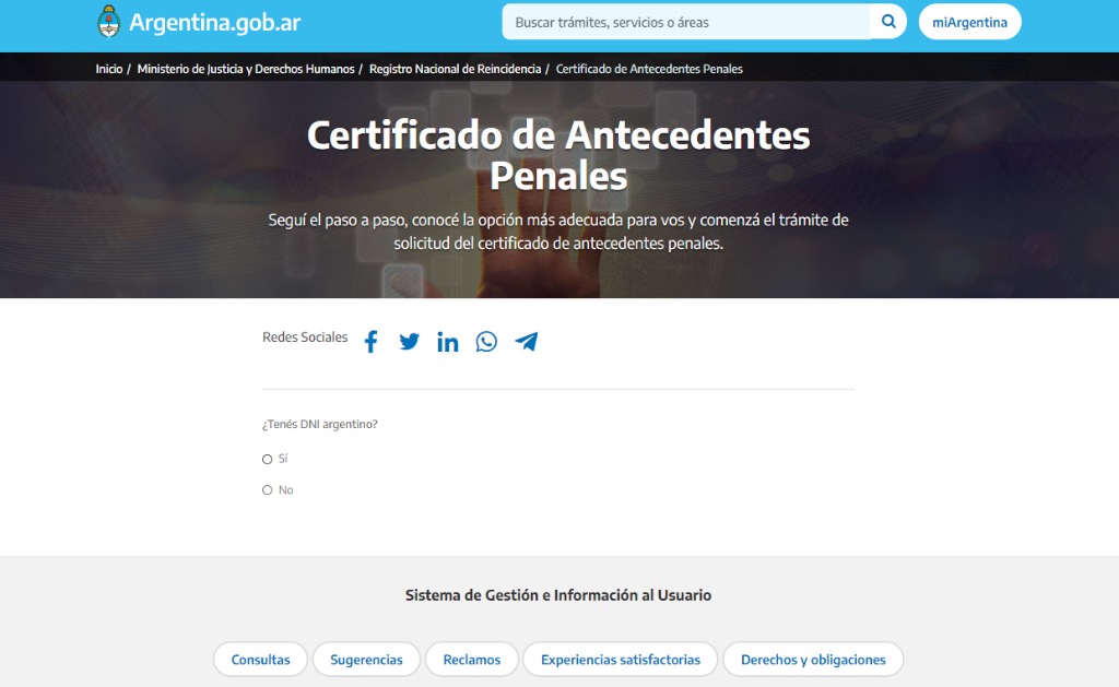 Requisitos para comprar un arma en Argentina certificado de antecedentes penales